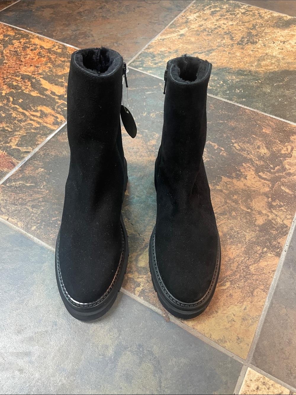 Women's Black Shearling bootie